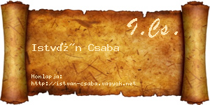 István Csaba névjegykártya